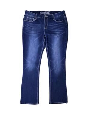 Hydraulic "Lola" Mid Rise Curvy Micro Boot Dark Wash Jeans - Womens 15